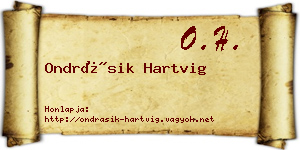 Ondrásik Hartvig névjegykártya
